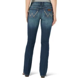 Wrangler Tall Retro Mae Mid Rise Bootcut Jeans Dark Wash Blue 9/30 x 36 Long